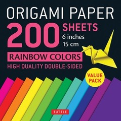 Origami Paper 200 sheets Rainbow Colors 6″ (15 cm)
