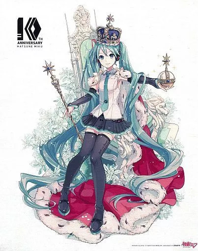 Hatsune Miku 10th Anniversary Original Illustration Canvas Panel 10.7×9.1in