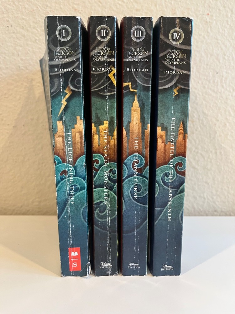 Percy Jackson and the Olympians 4 Book Paperback Set 1-4 by Rick Riordan