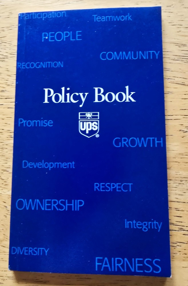 UPS United Parcel Service 2001 Policy Book 61 Pages w/2 revisions Excellent