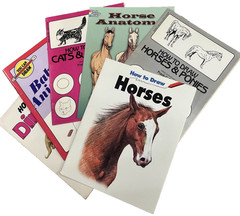 How to Draw Lot of 6 PB Books – Horses, Ponies, Cats, Baby Animals, Dinosaurs