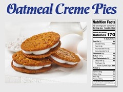 Classic Oatmeal Creme Pies Snack 12 Pack 16.2 oz Individually Wrapped