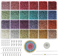 Size 2Mm Seed Beads 24 Colors Total 16800 Pcs in Box, 12/0 Small Craft Seed Bead