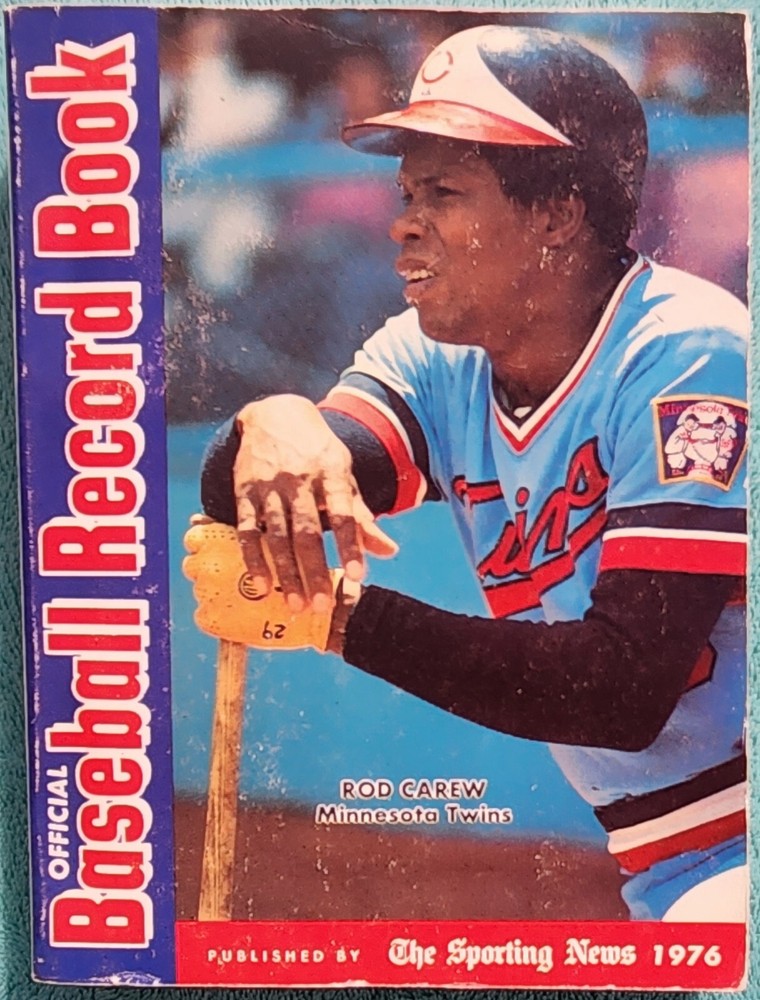 Baseball Record Book 1976 Sporting News Trade Paperback 560 Pages – Rod Carew