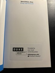 Speculation Now Essays Artwork Rao Duke University Press PB 2014 Art Theory