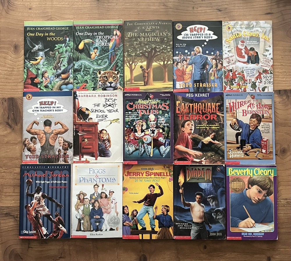 Vintage Various 90s Lot of 15 Books Scholastic Apple Fiction Horror Mystery Teen