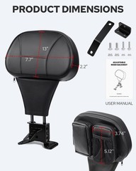 Motorcycle Rider Backrest Compatible With Harley Touring Road Glide 1997-2024