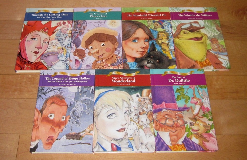 A Dalmatian Press Childrens Classic 7 Books Wizard of Oz Dr Dolittle Wonderland