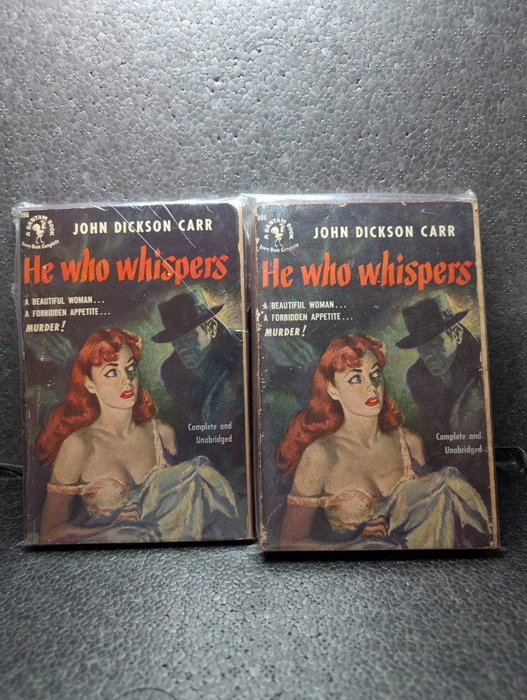 2 Vintage Bantam Book 896 He Who Whispers John Dickson Carr Haunting Murder Used