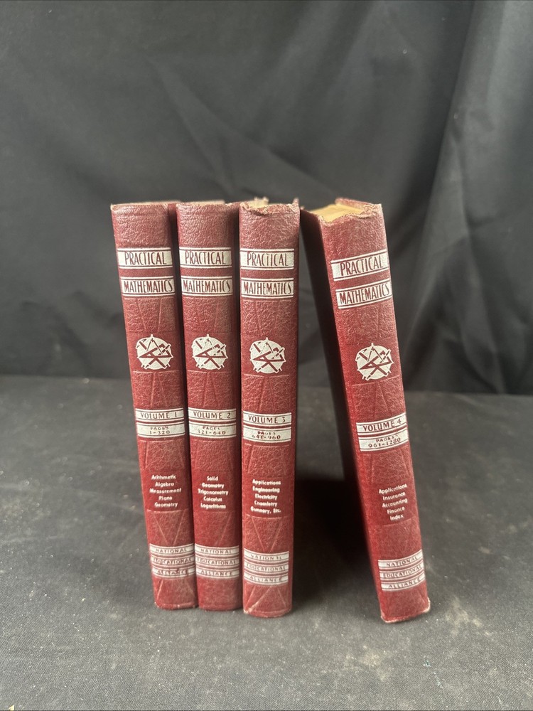 Vintage “Practical Mathematics” Books Vol 1-4 1950 National Educational Alliance