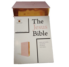 The Jesus Bible Pink with Gold In Box Louie Giglio Leather soft over board