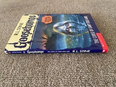 LN 1st print Goosebumps #56 The Curse of Camp Cold Lake w/att bookmark & cards