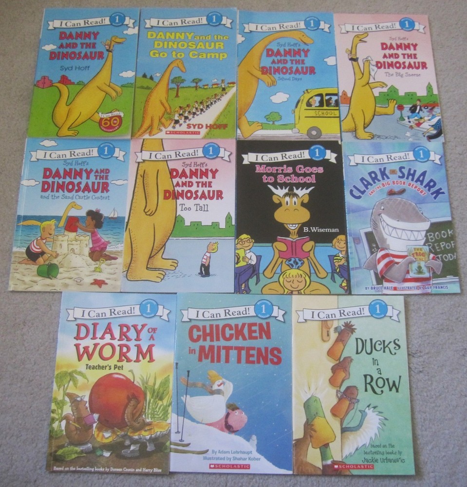 LOT OF 11 I CAN READ BOOKS: DANNY DINOSAUR, DUCKS IN A ROW, MORRIS, DIARY WORM