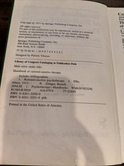 Handbook of Rational-Emotive Therapy by Albert Ellis and Russell Grieger…