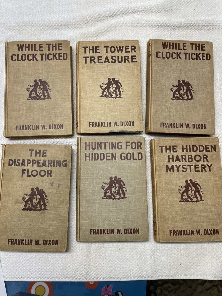 Lot of 6 Vintage Hardy Boys Books F. W. Dixon 1920s-30s-40s-50s Tweed Hardcover
