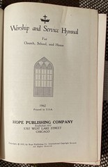 Worship and Service Hymnal ©1962 Hope Publishing Co. Hymnal HC RARE 512 Pages