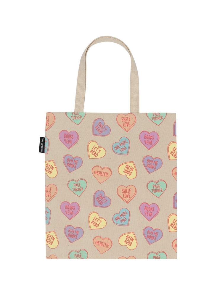 Sweet Reads Tote Bag 15″ W x 17″ H, 100% Cotton Canvas, 11″ Strap