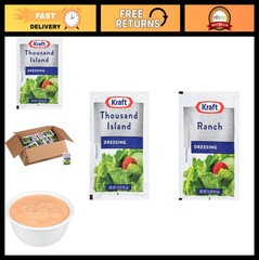 Thousand Island & Ranch Salad Dressing Single Serve Packets, 1.5 oz, 60 Count