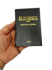 The Holy Bible KJV Pocket Sized New Testaments Faux Black Leather Red Letter