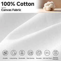 Canvas Fabric by the Yard, 59” Wide, 10Oz Premium Natural Cotton Duck Canvas Fa