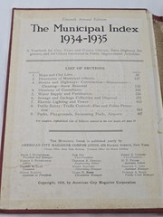 Municipal Index And Atlas 1934-1935 Eleventh Ed. American City Magazine Corp.