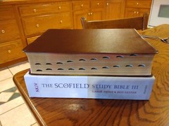 NKJV Scofield Study Bible LARGE PRINT Burgundy Bonded Leather thumb indexed