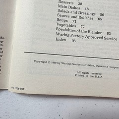 1969 Waring 14 Speed Blender Recipe Book „The Pleasure of Blending” 92 Pages