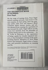 The Incomplete Book Of Running Peter Sagal Ex Library Book Large Print