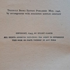 Congo Song by Stuart Cloete HC 1943 The Blakiston Co, PA 399 Pages