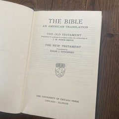 Rare The Complete Bible An American Translation University Of Chicago Press …