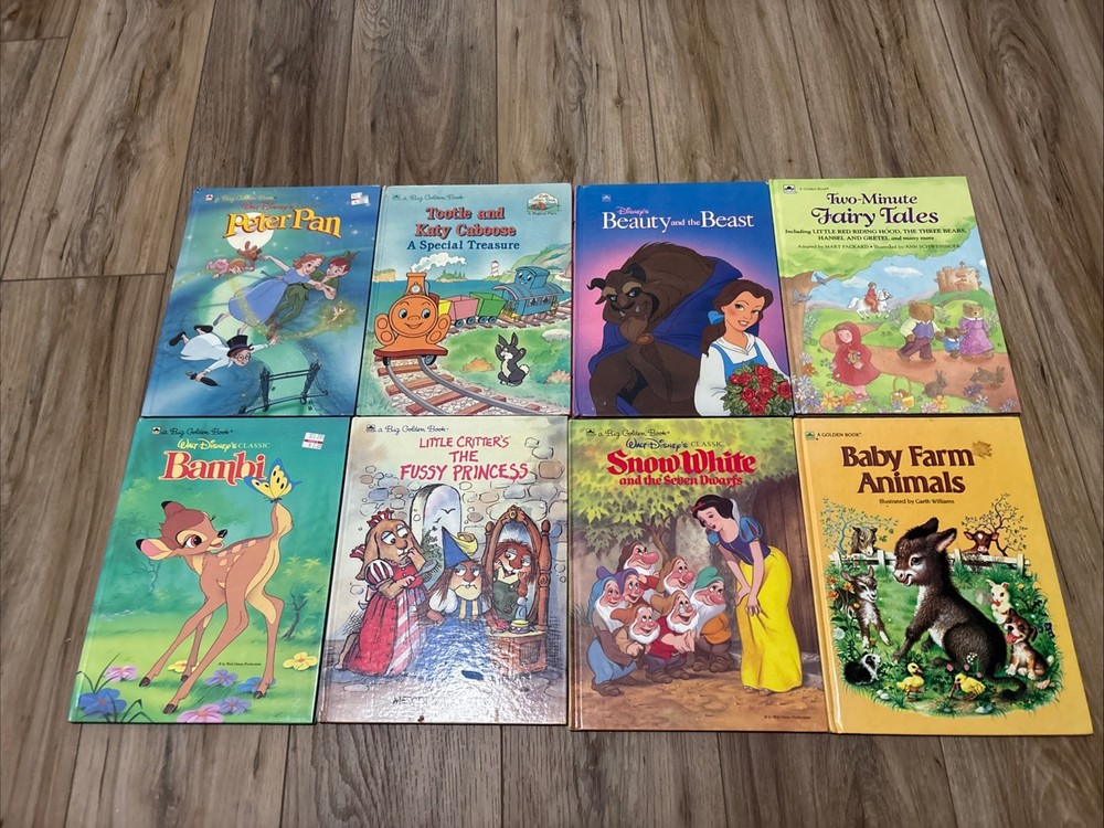 Lot Of 8 Vintage Big Golden Books Various Titles 80s & 90s HC Disney And More