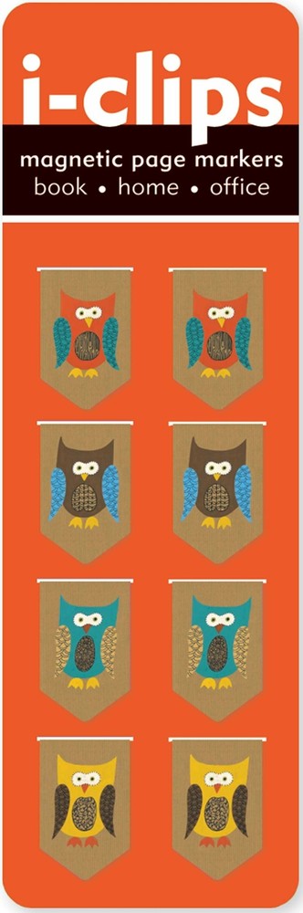 Owls i-Clip Magnetic Page Markers (Set of 8 Magnetic Bookmarks)