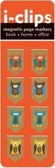 Owls i-Clip Magnetic Page Markers (Set of 8 Magnetic Bookmarks)