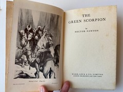 GREEN SCORPION~Hector Hawton~1957 HCDJ~Sheik~Sultan~British Spy~JUNIOR NOVEL~Wrd