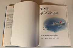 Robert McCloskey signed „Time Of Wonder” Viking 1957 1985 HC Beautiful Maine