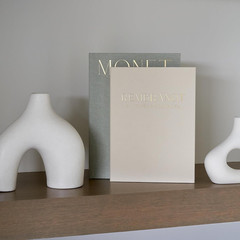 Set of 2 Beautiful Decorative Linen Books – Aesthetic Faux/Fake Books for Modern