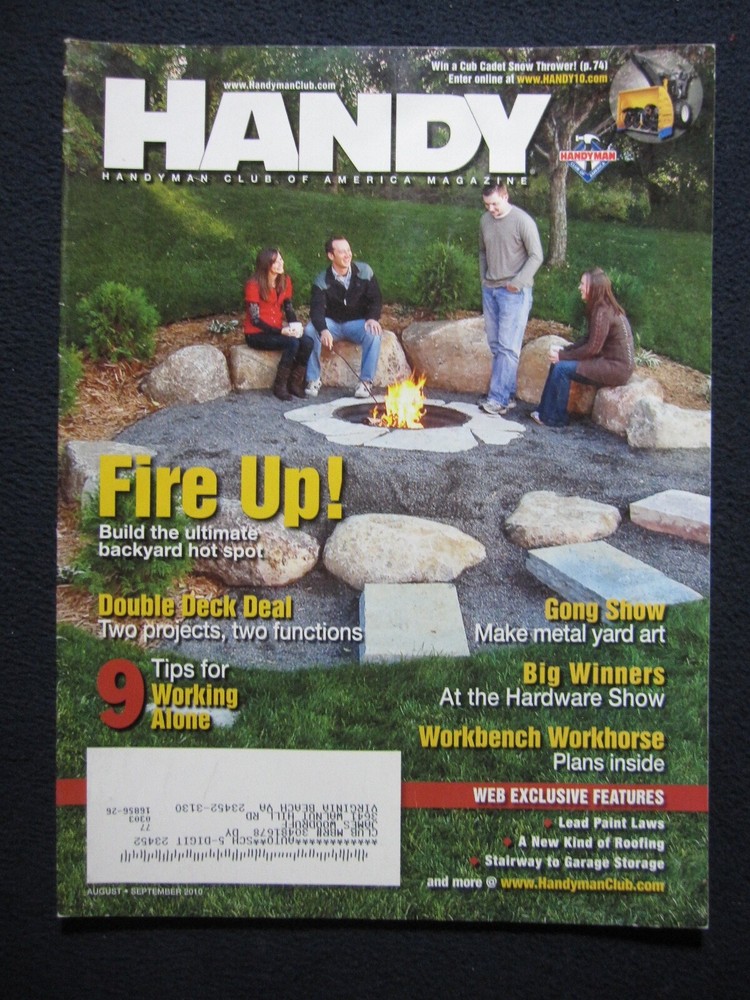 HANDY Handyman Club of America Magazine Fire Pit (August/September 2010 Issue)