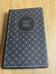 NIV Thinline Holy Bible Black Pattern Leathersoft 2011 Zondervan Good Condition