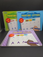 Set of 3 Lakeshore Printing Numbers ,Upper &Lower Case Letters Practice Books