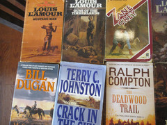 Old Western Paperback Books Lot of 27 Lamour Compton Johnstone etc Some Vintage
