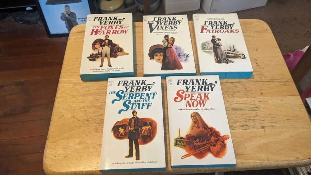 Franky Yerby 1970s 5 Books Southern HIstorical Romance Dell PB