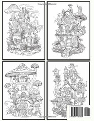 Fantasy Fairy Homes Coloring Book: Adult Coloring Book Gift for Men and Women Fu