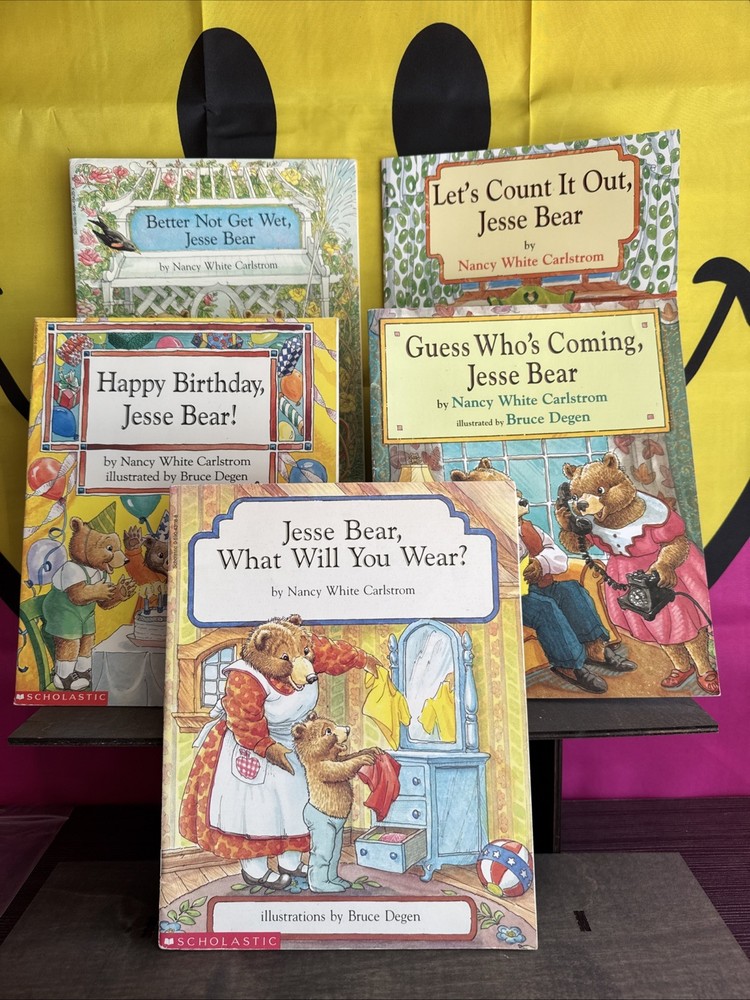 Lot of 6 Jesse Bear Picture Books by Nancy White Carlstrom and Bruce Degen L1