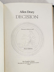 Decision: Allen Drury. Franklin Library. SIGNED First Edition Leather. 1983