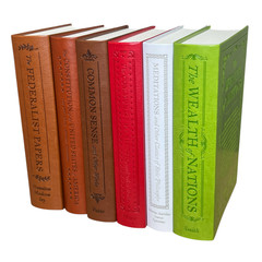 Set of 6 COMMON SENSE, FEDERALIST PAPERS, CONSTITUTION, MEDITATIONS +2 Leather