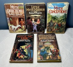 Robert Aspirin Books FIVE Myth Adventures Series Paperback 1980s Vintage