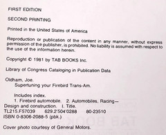 Vintage Supertuning Your Firebird Trans Am TAB Books 2088 1981 Repair Manual