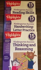 Set of 3,Highlights Kindergarten Success 15 Minutes a Day Learning Fun Workbooks