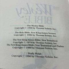 Rare! Nelson 1990 The Wesley Bible NKJV Personal Study Bible Genuine Leather 986