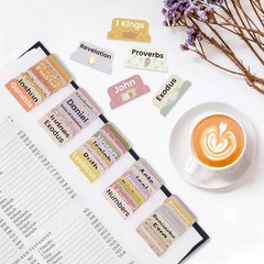 Bible Tabs with Unique Stickers, Laminated Bible Tabs for Women & Men, Christian